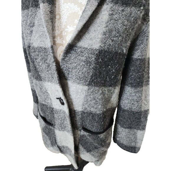 Wilfred Free Coat Off Duty Aritzia Gray Plaid Wool Jacket Women's Small - Picture 2 of 10